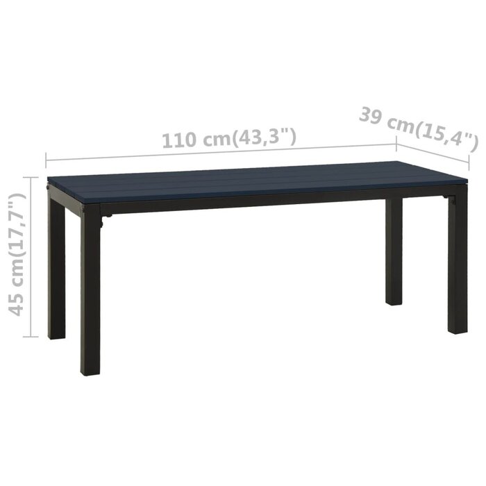 Gartenbank 110 cm aus Stahl & WPC - Schwarz - bis zu 34 % sparen