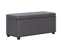 Vidaxl Eleganter Aufbewahrungshocker, grau, 87,5 cm - jetzt bis zu 58 % sparen
