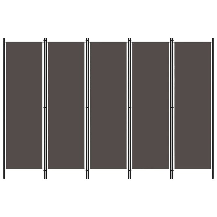 Flexibler 5-Paneel Raumteiler, 250x180 cm, Anthrazit - bis zu 32% reduziert