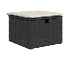 Vidaxl Gartenhocker mit Stauraum & Kissen - Poly-Rattan - Schwarz - bis zu 78% Rabatt