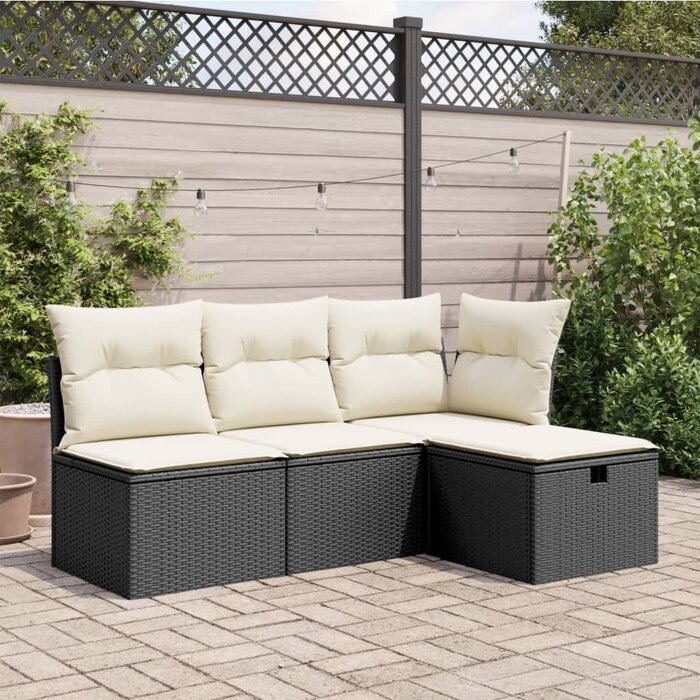 Gartenhocker mit Kissen Poly-Rattan 55x55cm - bis zu 33% Rabatt