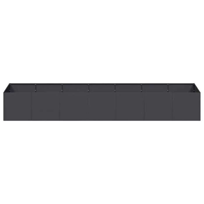 Großer Stahl-Pflanzkübel 280 x 80 x 40 cm - Schwarz - bis zu 35% Rabatt