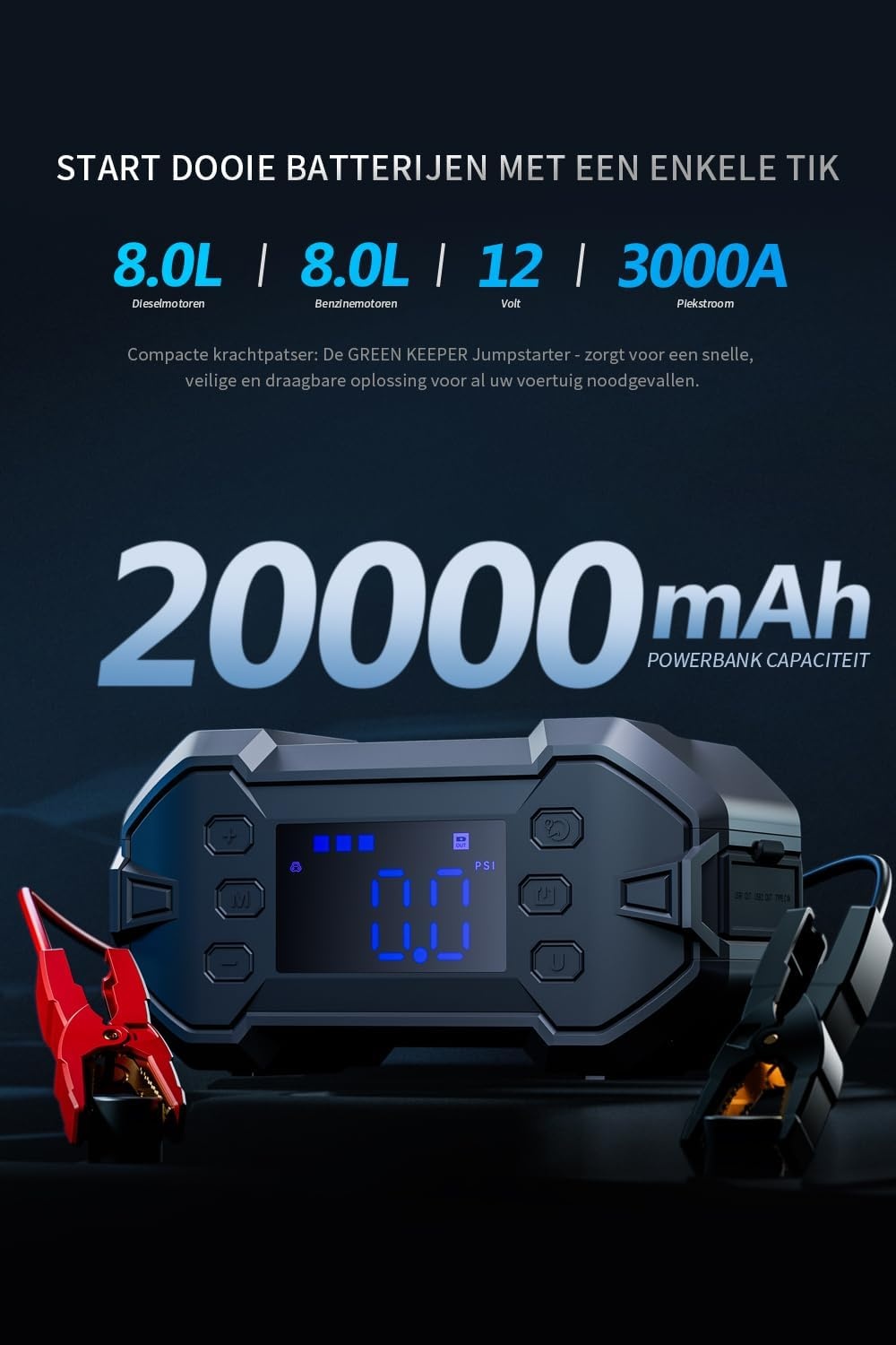 Starthilfe Powerbank 3000A mit Kompressor - bis zu 29% Rabatt sparen