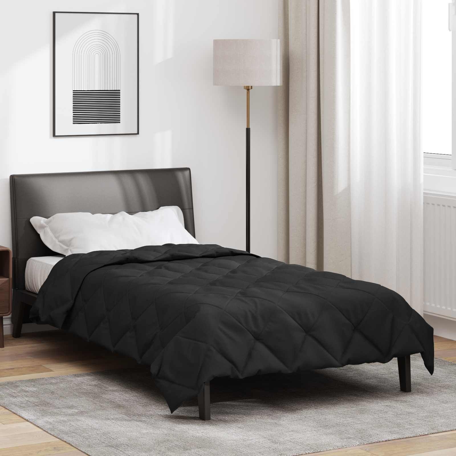 Ganzjahres-Bettdecke Mikrofaser Schwarz 220 x 135 cm - bis zu 31% sparen
