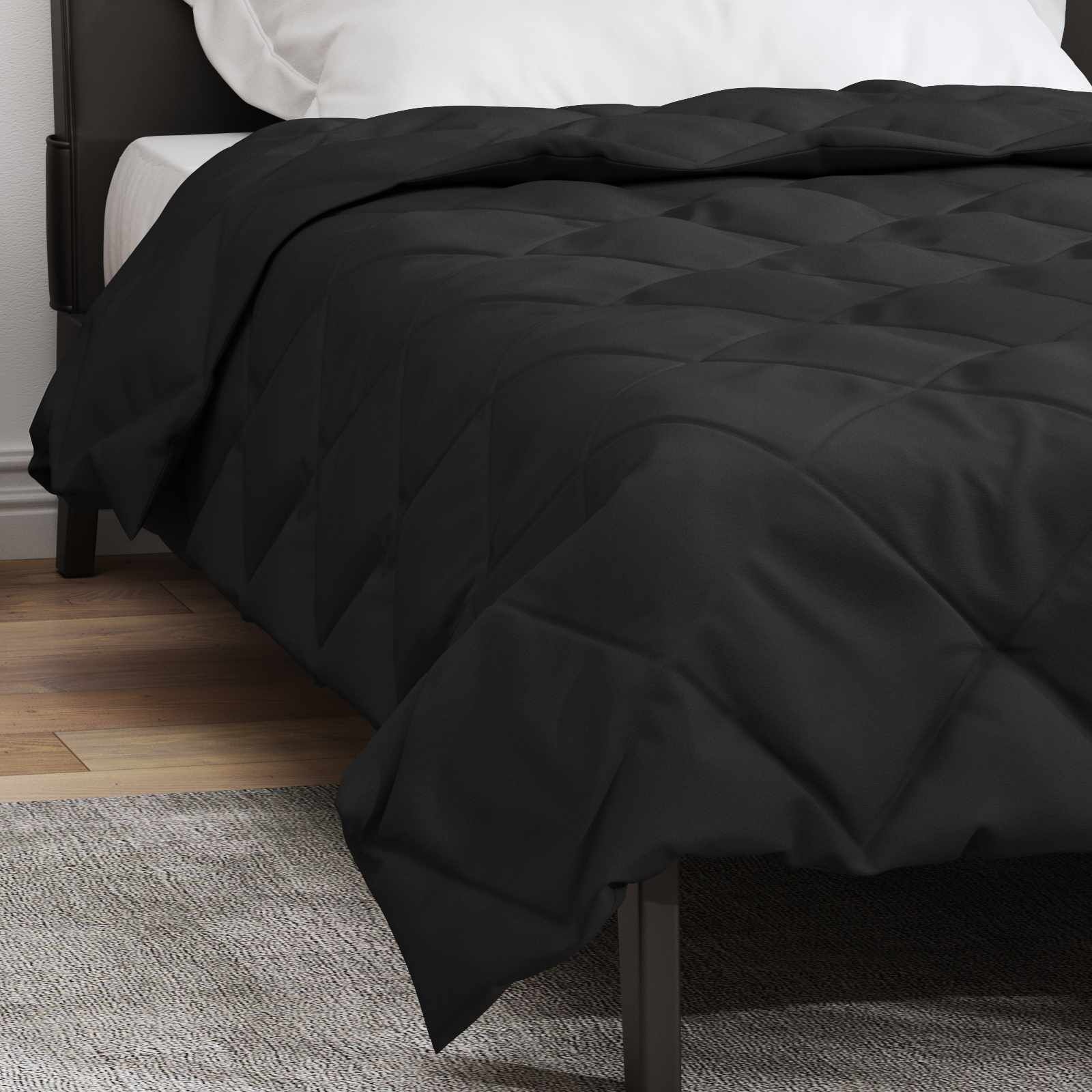 Ganzjahres-Bettdecke Mikrofaser Schwarz 220 x 135 cm - bis zu 31% sparen