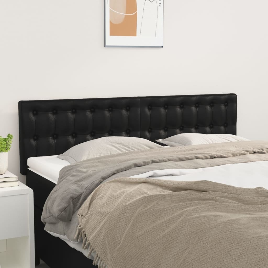 Vidaxl Luxuriöses Bettkopfteil-Set, 2-tlg., Kunstleder, Schwarz - bis zu 69% Rabatt