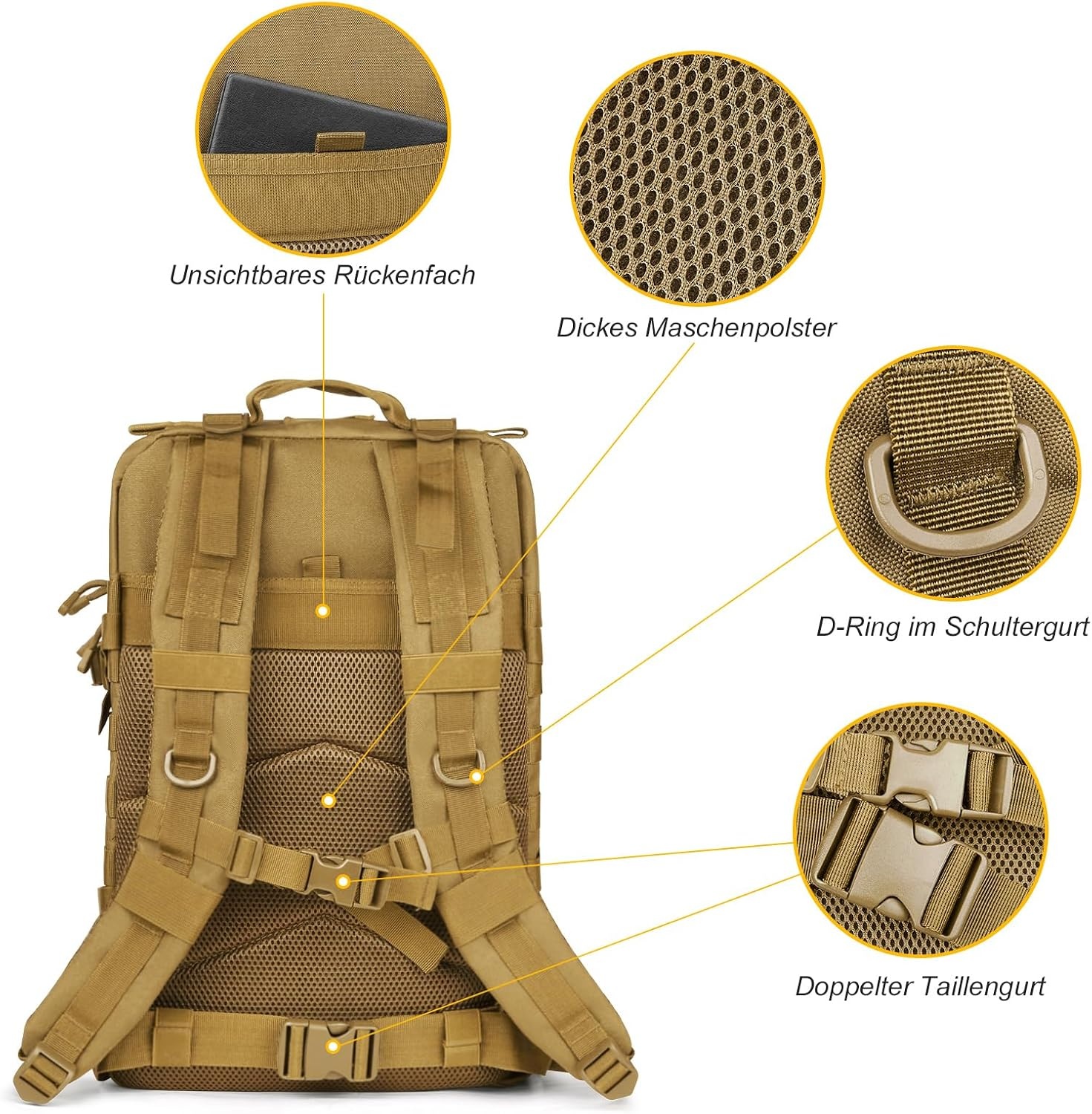 Taktischer 45L Militärrucksack: Wasserabweisend & Robust - bis zu 27% sparen