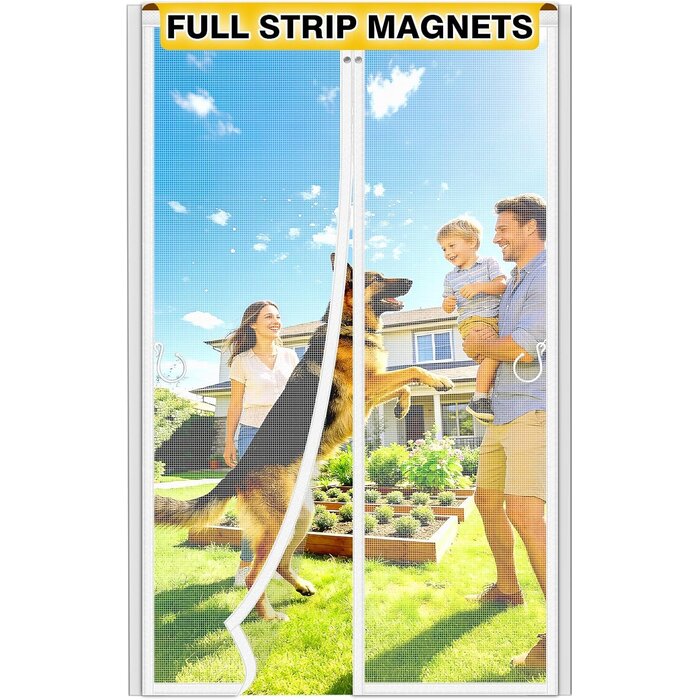 Magnet-Fliegengitter 100x210 cm - Weiß - Insektenschutz bis zu 28% reduziert