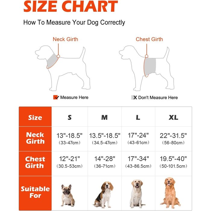 Leuchtendes No-Pull Hundegeschirr | Größe L | Orange | Bis zu 31% Rabatt