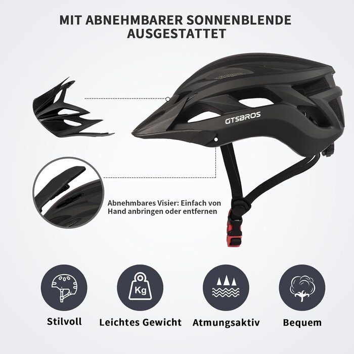 Vielseitiger Fahrradhelm für MTB & City - Schwarz-Matt - Jetzt bis zu 26% Rabatt