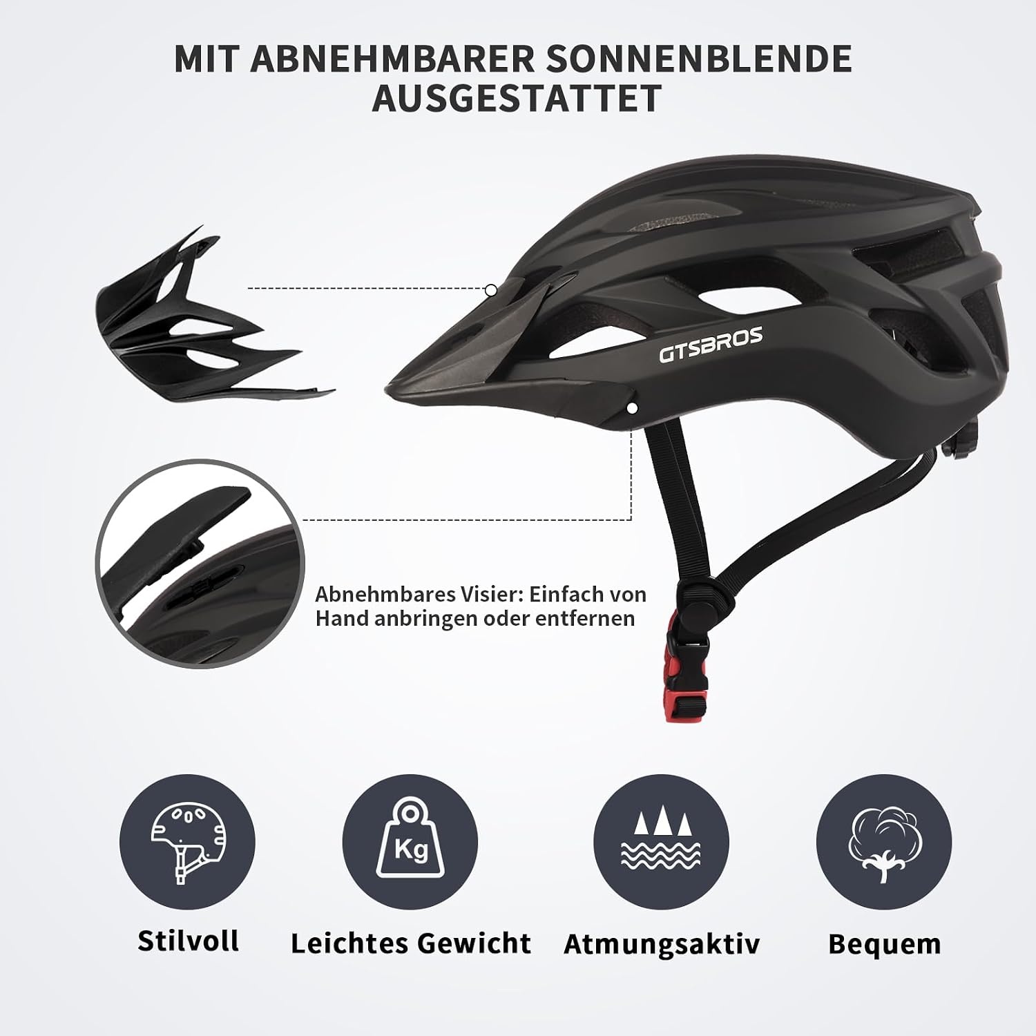 Vielseitiger Fahrradhelm für MTB & City - Schwarz-Matt - Jetzt bis zu 26% Rabatt