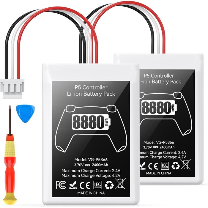 Akku-Set für PS5 Controller - 2x Hochleistungs-Akkus bis zu 26% reduziert