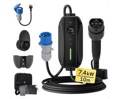 Mobiles EV-Ladegerät Typ 2, 7,4 kW, 10m Kabel - bis zu 30% Rabatt
