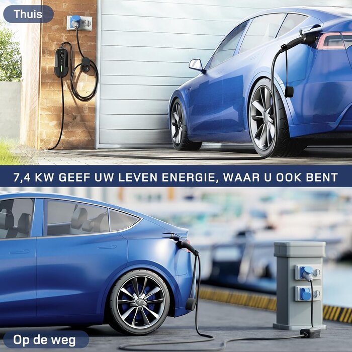 Mobiles EV-Ladegerät Typ 2, 7,4 kW, 10m Kabel - bis zu 30% Rabatt