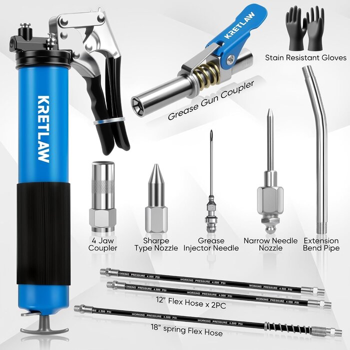 Profi Fettpressen-Set 10-tlg., 7000 PSI - Jetzt bis zu 34% sparen!