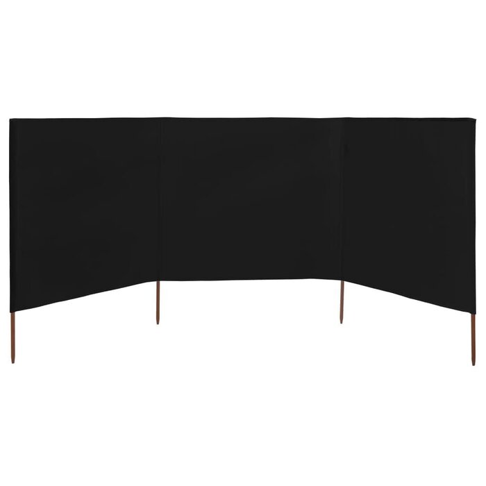 Vidaxl 3-teiliger Windschutz 400x160 cm in Schwarz - jetzt bis zu 33% sparen