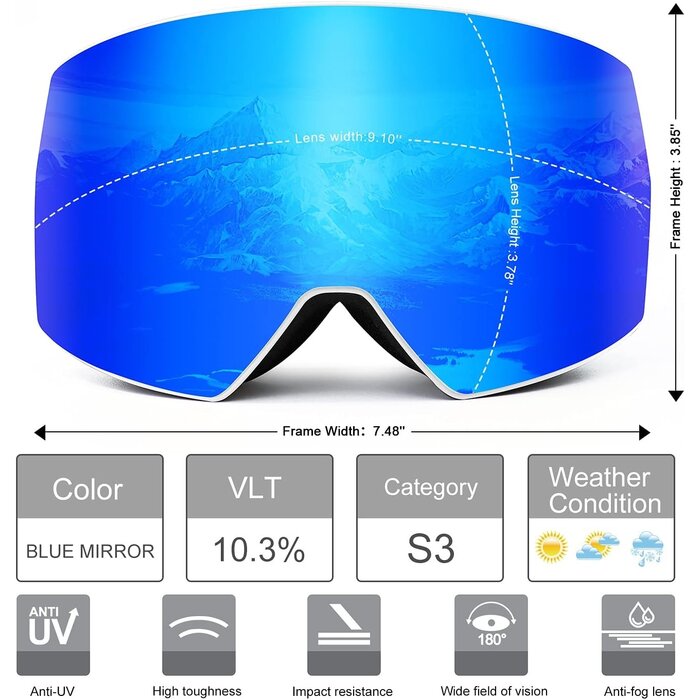 Skibrille für Damen & Herren - UV400 & Helmkompatibel - Jetzt bis zu 31% sparen