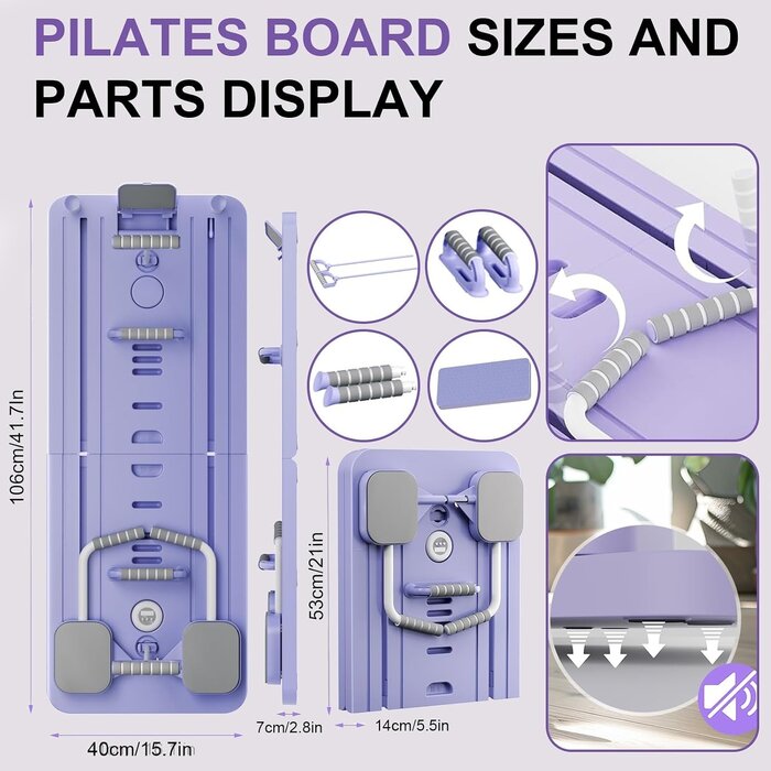 Pilates Reformer mit Widerstandsbändern - Klappbar & Lila - Bis zu 34% Rabatt