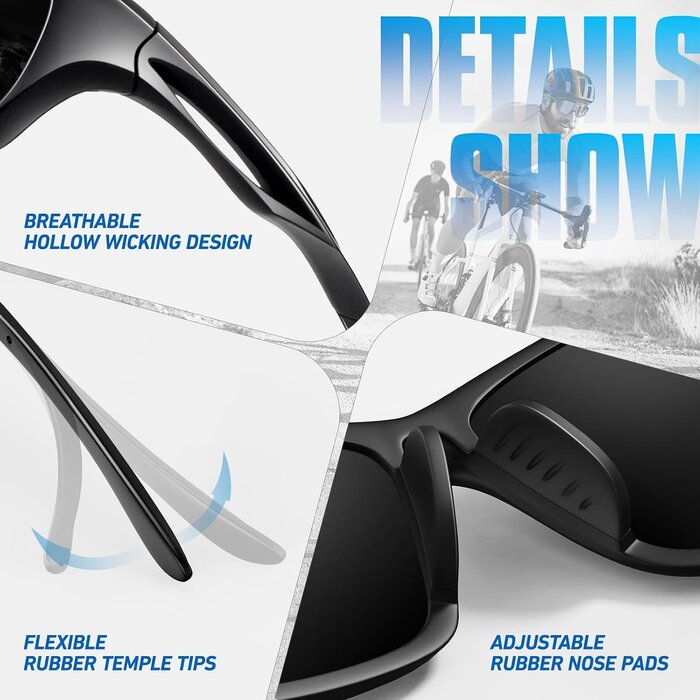 HD-Sportsonnenbrille polarisiert - UV400 - Schwarz/Grau - bis zu 31% Rabatt