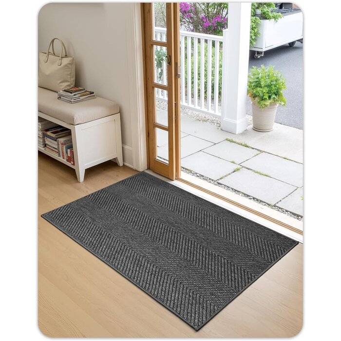 Rutschfeste Fußmatte 122 x 183 cm Dunkelgrau - Jetzt bis zu 29% sparen