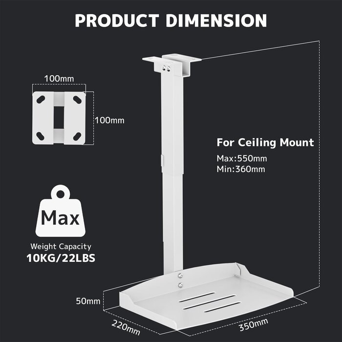 Flexible Beamerhalterung für Decke & Wand, bis 10kg - jetzt bis zu 32% günstiger