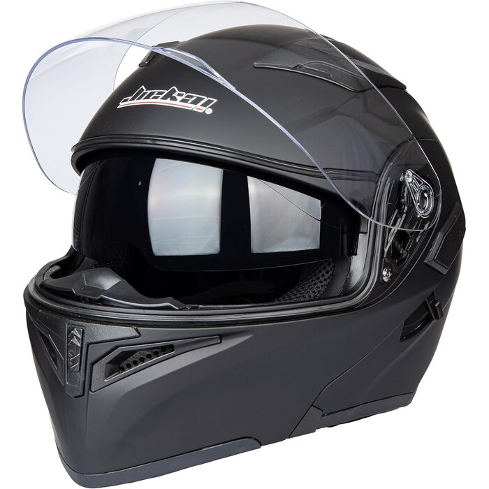 Modularer Klapphelm mit Sonnenvisier, Mattschwarz, XXL - bis zu 34% Rabatt