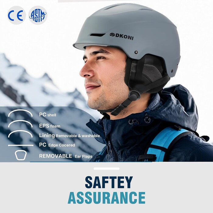 Ski- & Snowboardhelm größenverstellbar 58-62cm - Grau - bis zu 27% reduziert