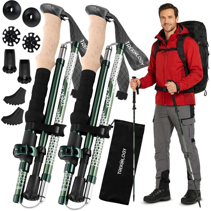 Faltbare Trekkingstöcke Aluminium, 115-135 cm, 2er Set - bis zu 33% sparen