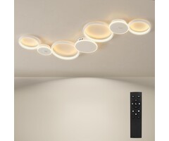 Moderne LED Deckenleuchte 62W, 7 Ringe, dimmbar, mit FB - bis zu 40% Rabatt