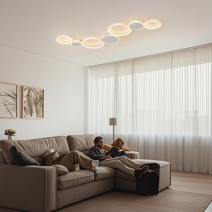 Moderne 7-flammige LED-Deckenleuchte, dimmbar, bis zu 34% Rabatt