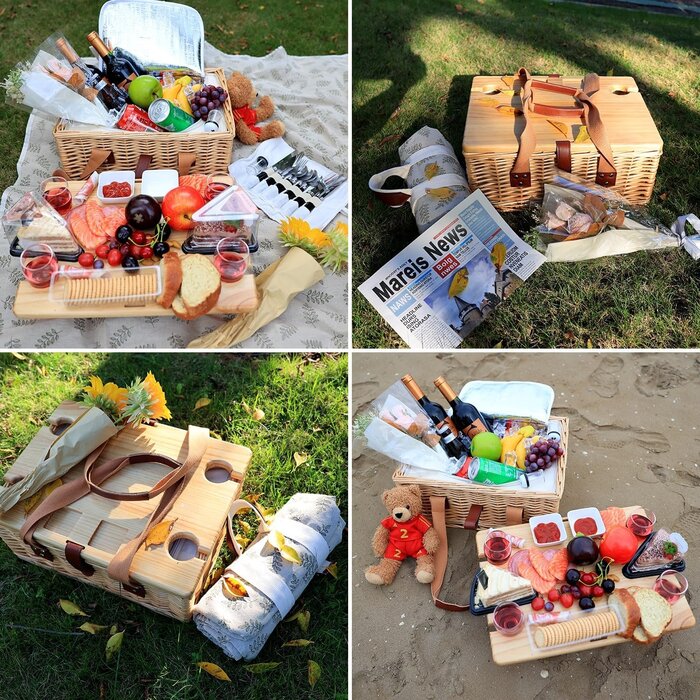 Luxus Picknickkorb mit integriertem Tisch & Kühlfach - bis zu 33% reduziert