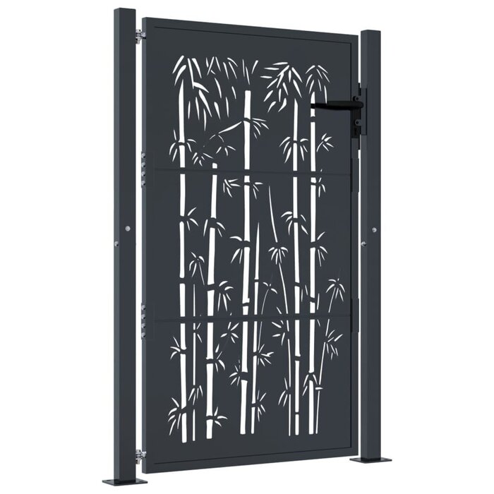 Vidaxl Exklusives Gartentor Bambus-Design 105x155 cm Anthrazit - bis zu 35% Rabatt