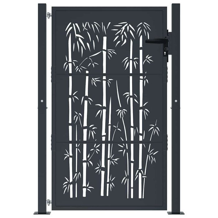 Vidaxl Exklusives Gartentor Bambus-Design 105x155 cm Anthrazit - bis zu 35% Rabatt