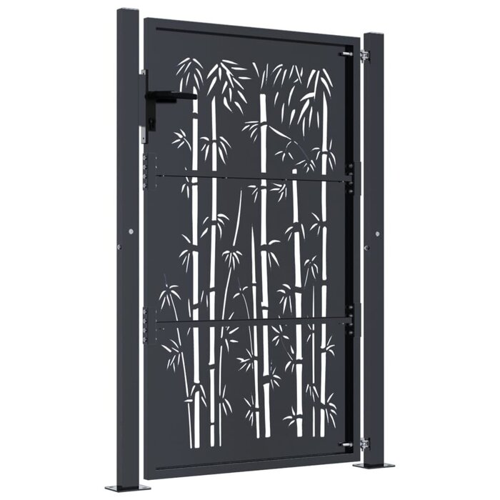Vidaxl Exklusives Gartentor Bambus-Design 105x155 cm Anthrazit - bis zu 35% Rabatt