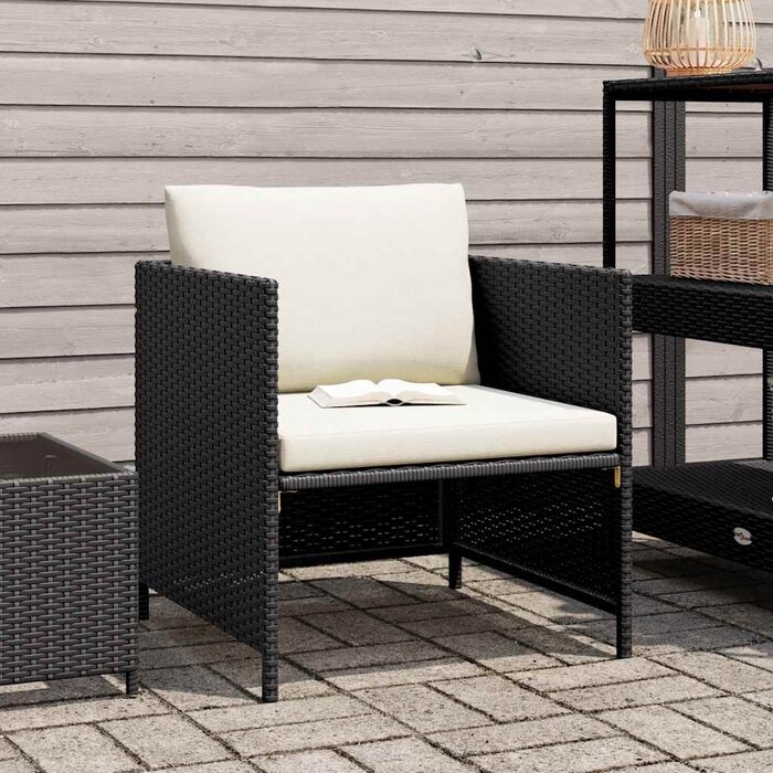Vidaxl Modulare Gartenbank aus Poly-Rattan Schwarz - jetzt bis zu 33% reduziert