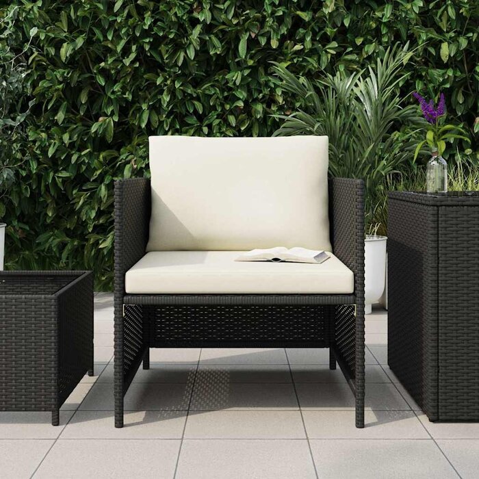 Vidaxl Modulare Gartenbank aus Poly-Rattan Schwarz - jetzt bis zu 33% reduziert