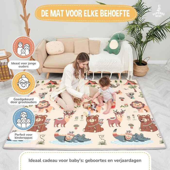 XXL Baby Spielmatte 180x200cm - Faltbar & Schadstofffrei - bis zu 29% Rabatt