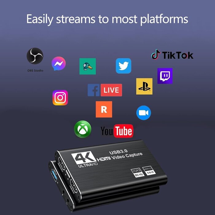HDMI Video Capture Karte - 4K In / 1080p 60fps - bis zu 27% Rabatt
