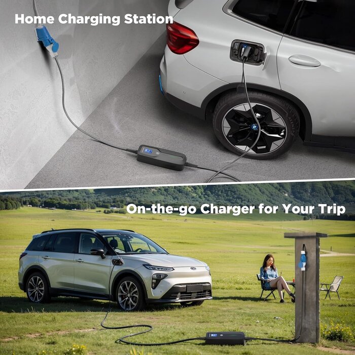 Tragbare EV-Ladestation Typ 2, 32A, 6m Kabel - bis zu 35% reduziert