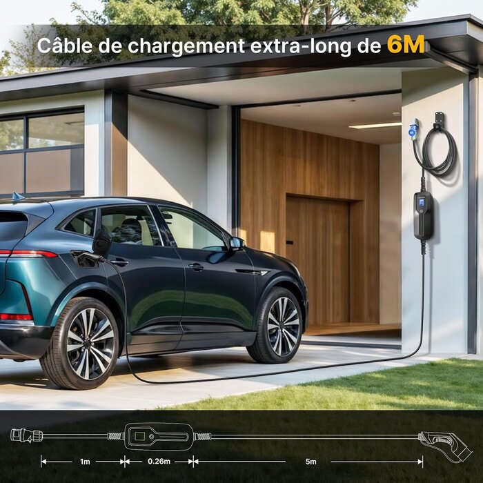 Tragbare EV-Ladestation Typ 2, 32A, 6m Kabel - bis zu 35% reduziert