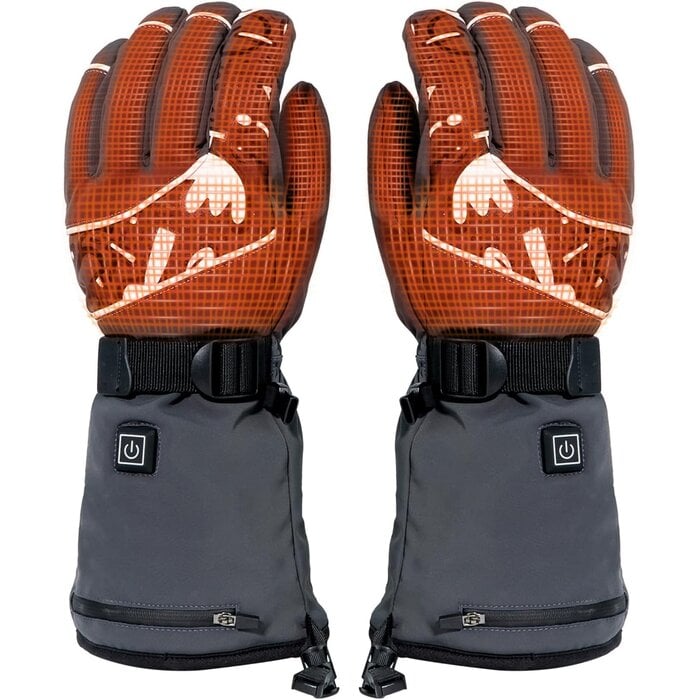 Beheizbare Handschuhe XL Touchscreen Grau - Outdoor Sport - bis zu 27% sparen