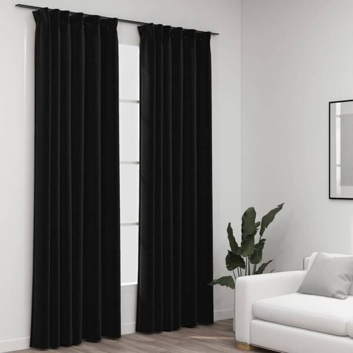 Vidaxl Verdunkelungsvorhänge Leinenoptik Anthrazit 140x225cm - bis zu 27% sparen