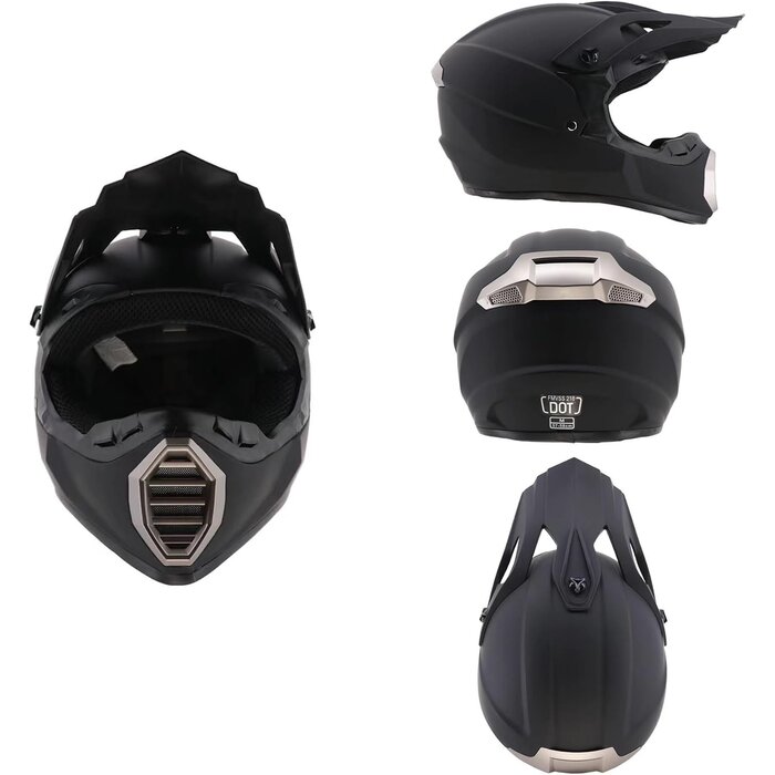Full-Face Motocross-Helm Set Schwarz - Größe L - bis zu 33% reduziert