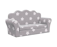 Vidaxl Kindersofa 2-Sitzer Plüsch Sternenmuster - hellgrau - bis zu 60% Rabatt