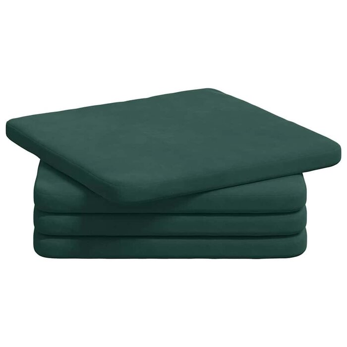 Vidaxl 4-teiliges Samt-Sitzkissen Set, Dunkelgrün, 40x40 cm - bis zu 27% sparen