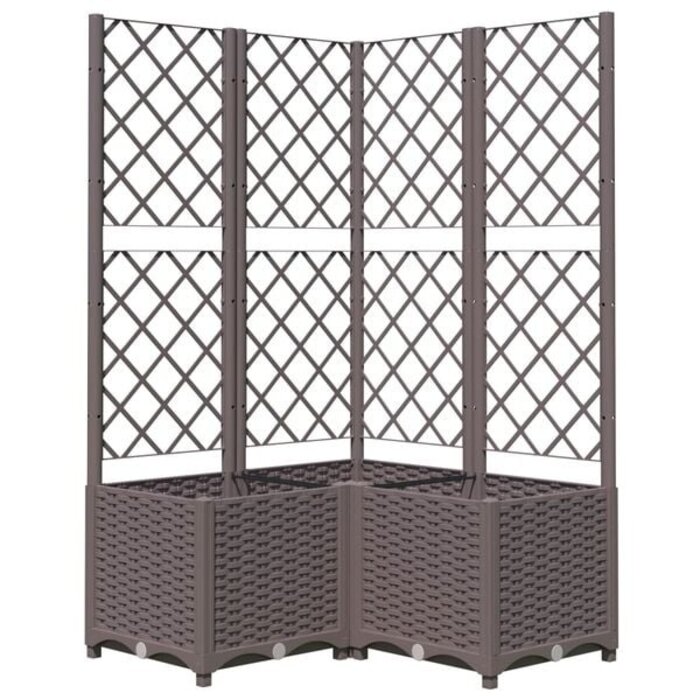 Vidaxl Pflanzkübel mit Rankgitter 80x80x136cm - Braun - bis zu 29% Rabatt