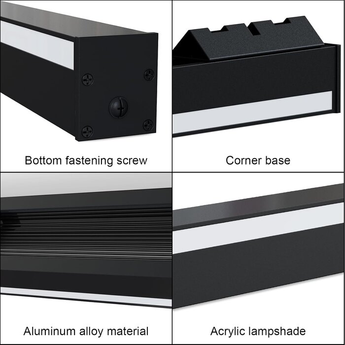 Moderne LED-Eckleuchte 120cm Schwarz, dimmbar mit Fernbedienung - bis zu 29% Rabatt