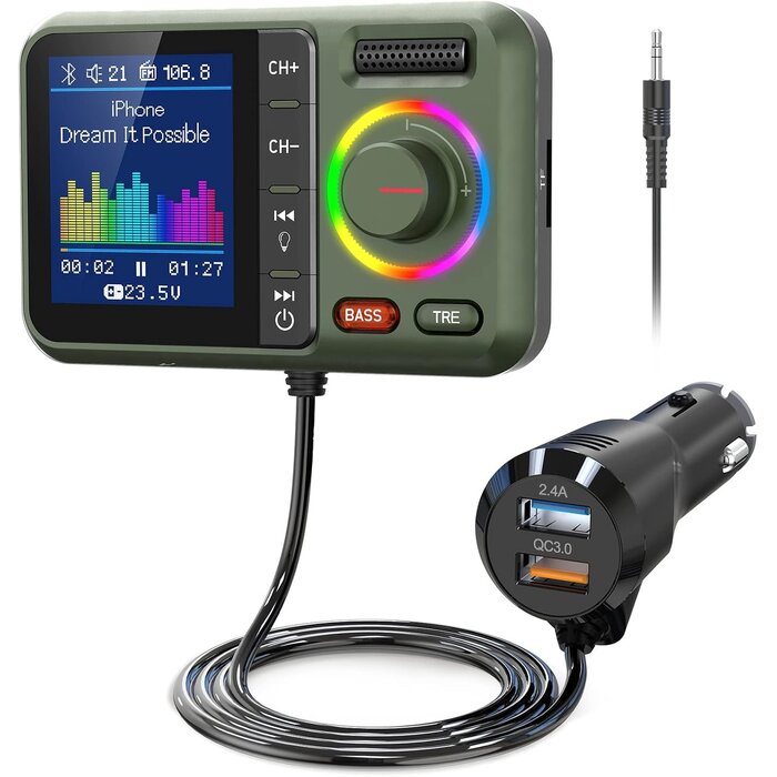 Bluetooth 5.0 FM-Transmitter fürs Auto - jetzt bis zu 31% Rabatt sichern