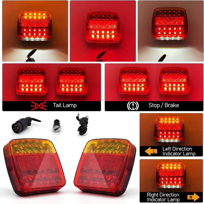 Drahtlose LED-Magnet-Anhängerleuchten - 2er Set - bis zu 29% Rabatt sparen
