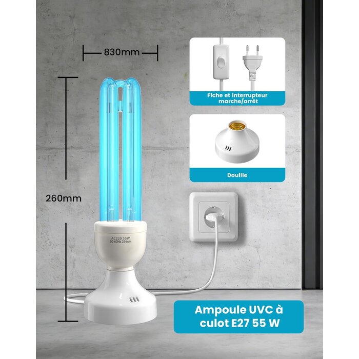 55W UV-C Desinfektionslampe mit Ozon & Timer - bis zu 33% günstiger